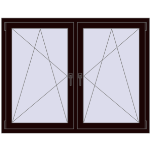 Zamów teraz Okna skrzydłowe 1425x1100 mm REHAU ENERGY-SAVING SYNEGO MD CHOCOLATE_BROWN dwustronny
