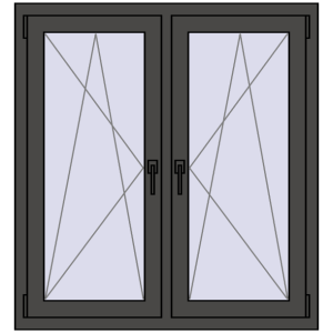 Zamów teraz Okna skrzydłowe 1050x1145 mm REHAU ENERGY-SAVING SYNEGO MD BASALT_GREY dwustronny