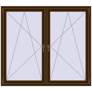 Zamów teraz Okna skrzydłowe 1665x1460 mm REHAU ENERGY-SAVING SYNEGO MD DARK_OAK dwustronny