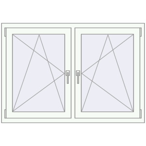 Buy Tilt-and-Turn 1310x910 mm REHAU OPTIMUM EURO-DESIGN 70 RAL 9016 Traffic white two-sided