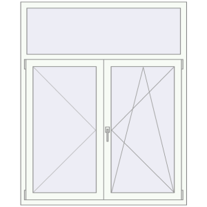 Buy Tilt-and-Turn 1350x1650 mm REHAU OPTIMUM EURO-DESIGN 70 RAL 9016 Traffic white two-sided