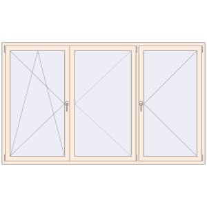 Okno plastikowe 2500x1500 mm Dwuskrzydłowe. Widok od środka Zamów teraz Okna skrzydłowe 2500x1500 mm REHAU OPTIMUM EURO-DESIGN 70 CREAME_WHITE_50L-2 dwustronny