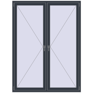 Buy Tilt-and-Turn 1500x2000 mm REHAU OPTIMUM EURO-DESIGN 70 ANTHRACITE_GREY_STRUKTURAL two-sided