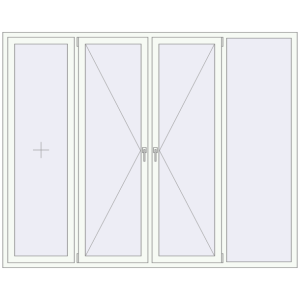 Buy Tilt-and-Turn 2500x2000 mm REHAU ENERGY-SAVING SYNEGO MD RAL 9016 Traffic white two-sided