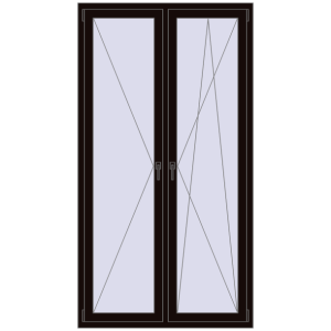 Buy Tilt-and-Turn 1170x2170 mm REHAU ENERGY-SAVING SYNEGO MD BLACK_BROWN two-sided