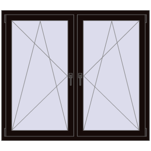 Zamów teraz Okna skrzydłowe 1530x1295 mm REHAU ENERGY-SAVING SYNEGO MD BLACK_BROWN dwustronny