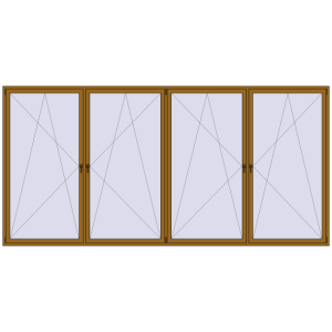 Buy Tilt-and-Turn 4700x2300 mm REHAU ENERGY-SAVING SYNEGO MD LIGHT_OAK two-sided