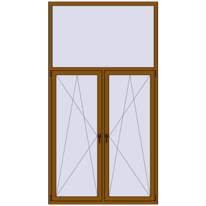 Buy Tilt-and-Turn 1470x2720 mm REHAU OPTIMUM EURO-DESIGN 70 GOLDEN OAK two-sided