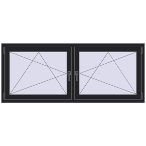 Zamów teraz Okna skrzydłowe 1830x740 mm REHAU ENERGY-SAVING SYNEGO MD BLACK_ULTI-MATT dwustronny