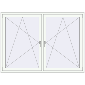 Buy Tilt-and-Turn 1800x1320 mm REHAU OPTIMUM EURO-DESIGN 70 RAL 9016 Traffic white two-sided