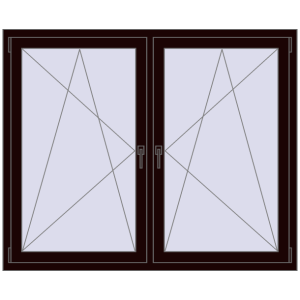 Zamów teraz Okna skrzydłowe 1620x1310 mm REHAU ENERGY-SAVING SYNEGO MD CHOCOLATE_BROWN dwustronny