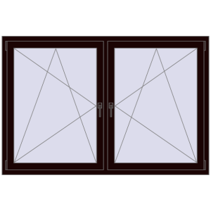Okno plastikowe 1830x1175 mm Dwuskrzydłowe. Widok od środka Zamów teraz Okna skrzydłowe 1830x1175 mm REHAU ENERGY-SAVING SYNEGO MD CHOCOLATE_BROWN dwustronny