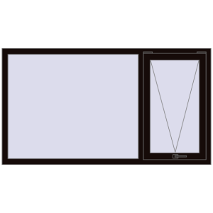 Buy Tilt-and-Turn 1800x1000 mm REHAU BRILLANT DESIGN BLACK_BROWN two-sided