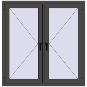 Buy Tilt-and-Turn 1170x1200 mm REHAU ENERGY-SAVING SYNEGO MD BASALT_GREY two-sided