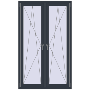 Buy Tilt-and-Turn 1048x1731 mm REHAU OPTIMUM EURO-DESIGN 70 ANTHRACITE_GREY_STRUKTURAL two-sided