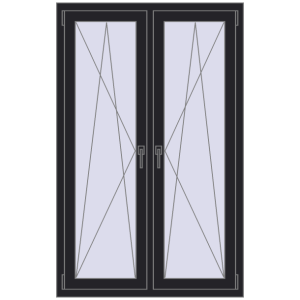 Zamów teraz Okna skrzydłowe 1035x1600 mm REHAU ENERGY-SAVING SYNEGO MD BLACK_ULTI-MATT dwustronny