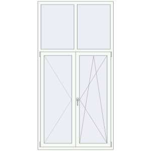 Buy Tilt-and-Turn 1200x2350 mm REHAU OPTIMUM EURO-DESIGN 70 RAL 9016 Traffic white two-sided