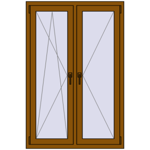 Buy Tilt-and-Turn 1000x1500 mm REHAU OPTIMUM EURO-DESIGN 70 GOLDEN OAK two-sided