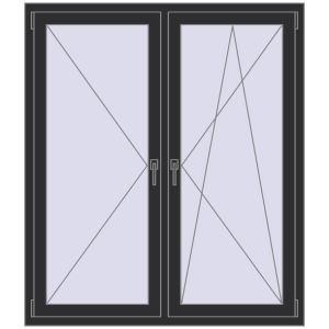 Buy Tilt-and-Turn 1300x1500 mm REHAU OPTIMUM EURO-DESIGN 70 ANTHRACITE_GREY_GLATT two-sided