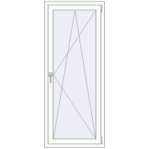 Okno plastikowe 700x1700 mm Jednoskrzydłowe. Widok od środka Zamów teraz Okna skrzydłowe 700x1700 mm REHAU OPTIMUM EURO-DESIGN 70 RAL 9016 Traffic white dwustronny