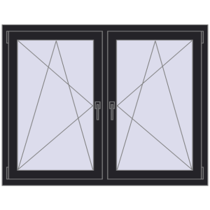 Zamów teraz Okna skrzydłowe 1440x1070 mm REHAU ENERGY-SAVING SYNEGO MD BLACK_ULTI-MATT dwustronny