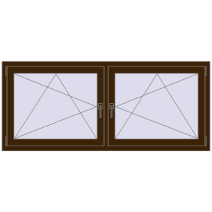 Zamów teraz Okna skrzydłowe 1840x770 mm REHAU ENERGY-SAVING SYNEGO MD DARK_OAK dwustronny