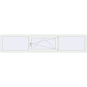 Buy Tilt-and-Turn 3000x600 mm REHAU OPTIMUM EURO-DESIGN 70 RAL 9016 Traffic white two-sided