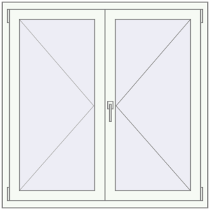 Buy Tilt-and-Turn 1180x1180 mm REHAU OPTIMUM EURO-DESIGN 70 RAL 9016 Traffic white two-sided
