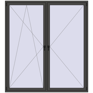Buy Tilt-and-Turn 2000x2200 mm REHAU ENERGY-SAVING SYNEGO MD BASALT_GREY two-sided