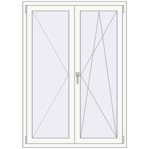 Buy Tilt-and-Turn 1100x1550 mm REHAU OPTIMUM EURO-DESIGN 70 RAL 9016 Traffic white two-sided