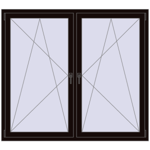 Zamów teraz Okna skrzydłowe 1710x1475 mm REHAU ENERGY-SAVING SYNEGO MD BLACK_BROWN dwustronny