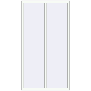 Plastic window 1060x1960 mm Double-leaf. View from inside Buy Tilt-and-Turn 1060x1960 mm EPSILON OPTIMA RAL 9016 Traffic white two-sided