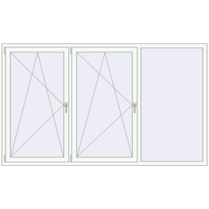Buy Tilt-and-Turn 2440x1450 mm REHAU OPTIMUM EURO-DESIGN 70 RAL 9016 Traffic white two-sided