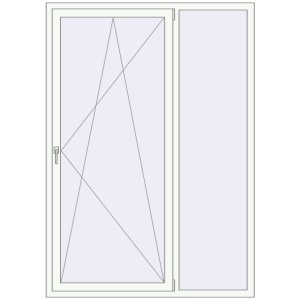 Okno plastikowe 1450x2050 mm Dwuskrzydłowe. Widok od środka Zamów teraz Okna skrzydłowe 1450x2050 mm REHAU OPTIMUM EURO-DESIGN 70 RAL 9016 Traffic white dwustronny