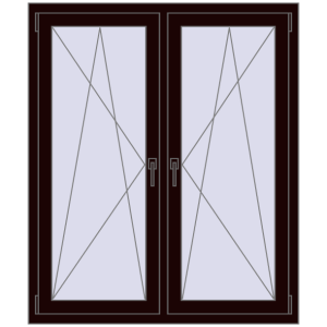 Zamów teraz Okna skrzydłowe 1230x1355 mm REHAU ENERGY-SAVING SYNEGO MD CHOCOLATE_BROWN dwustronny