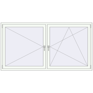 Buy Tilt-and-Turn 2100x1100 mm REHAU OPTIMUM EURO-DESIGN 70 RAL 9016 Traffic white two-sided