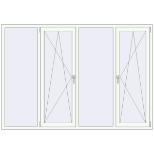 Buy Tilt-and-Turn 2300x1600 mm REHAU OPTIMUM EURO-DESIGN 70 RAL 9016 Traffic white two-sided