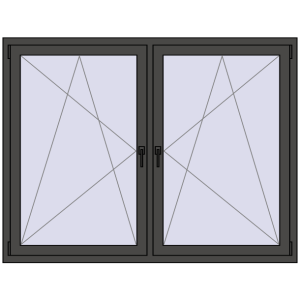 Zamów teraz Okna skrzydłowe 1680x1280 mm REHAU ENERGY-SAVING SYNEGO MD BASALT_GREY dwustronny