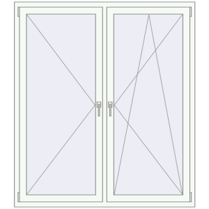 Buy Tilt-and-Turn 1500x1700 mm REHAU OPTIMUM EURO-DESIGN 70 RAL 9016 Traffic white two-sided