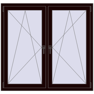 Zamów teraz Okna skrzydłowe 1350x1310 mm REHAU ENERGY-SAVING SYNEGO MD CHOCOLATE_BROWN dwustronny