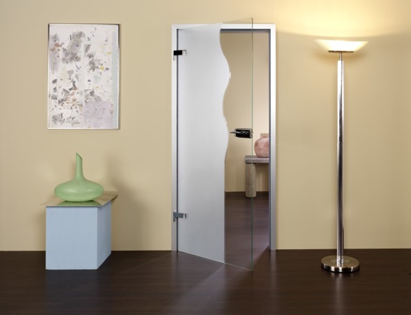 Decorative interior glass doors