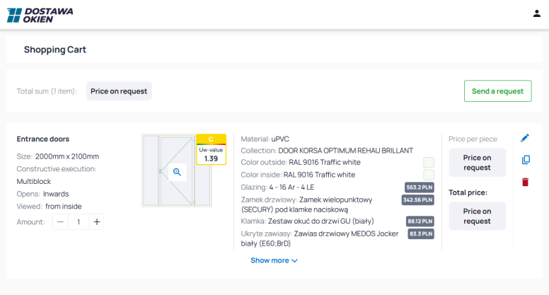 door price calculation - exact price