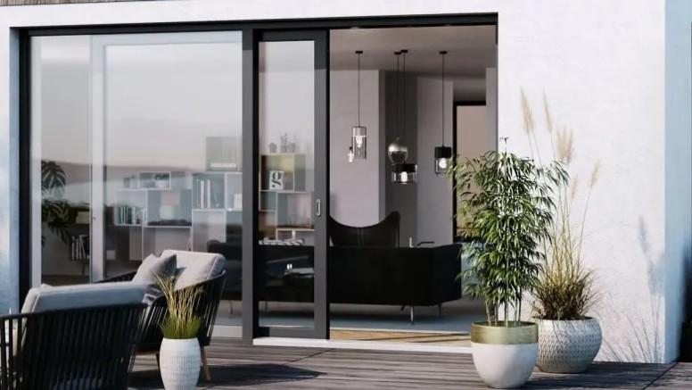 Plastic sliding door