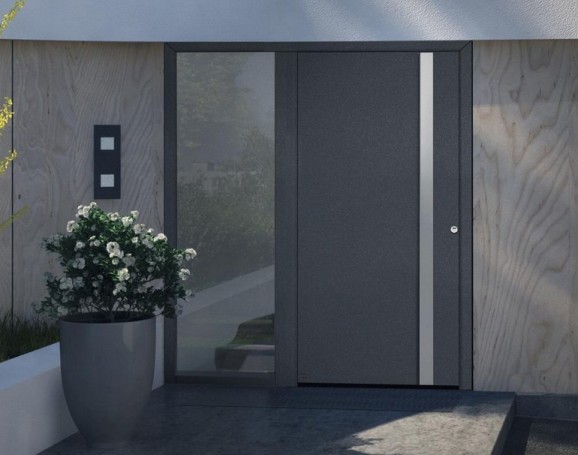 Drzwi wejściowe wykonane z paneli aluminiowych