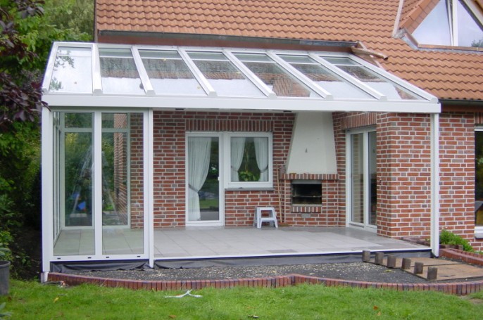 Outdoor terrace near the house