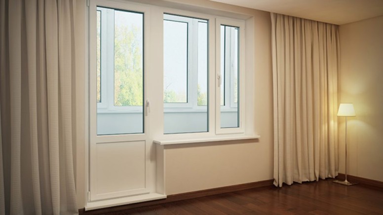 Balcony doors made of sandwich panel