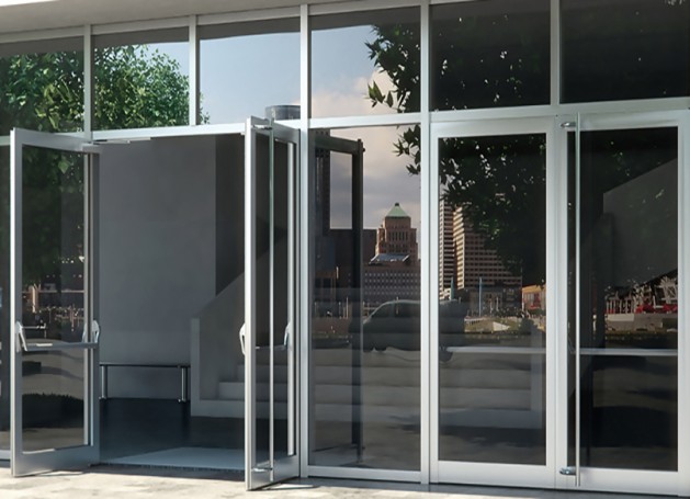 Aluminum entrance exterior doors