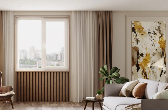 White square window