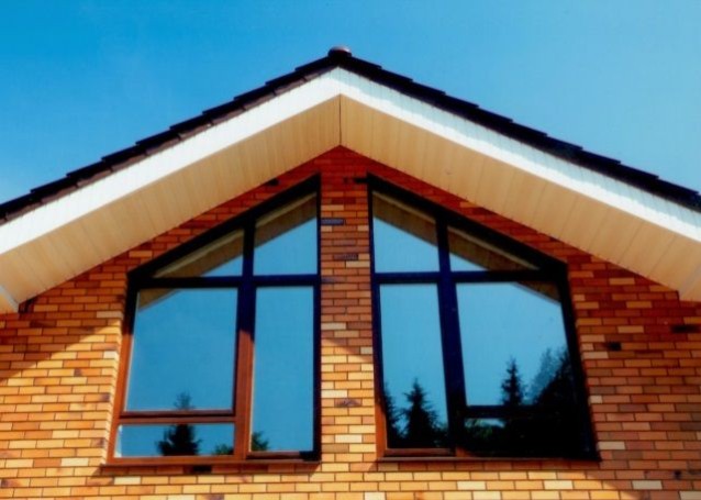 plastic windows in the shape of a trapezoid