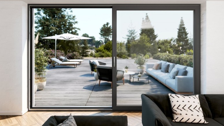 Plastic sliding door